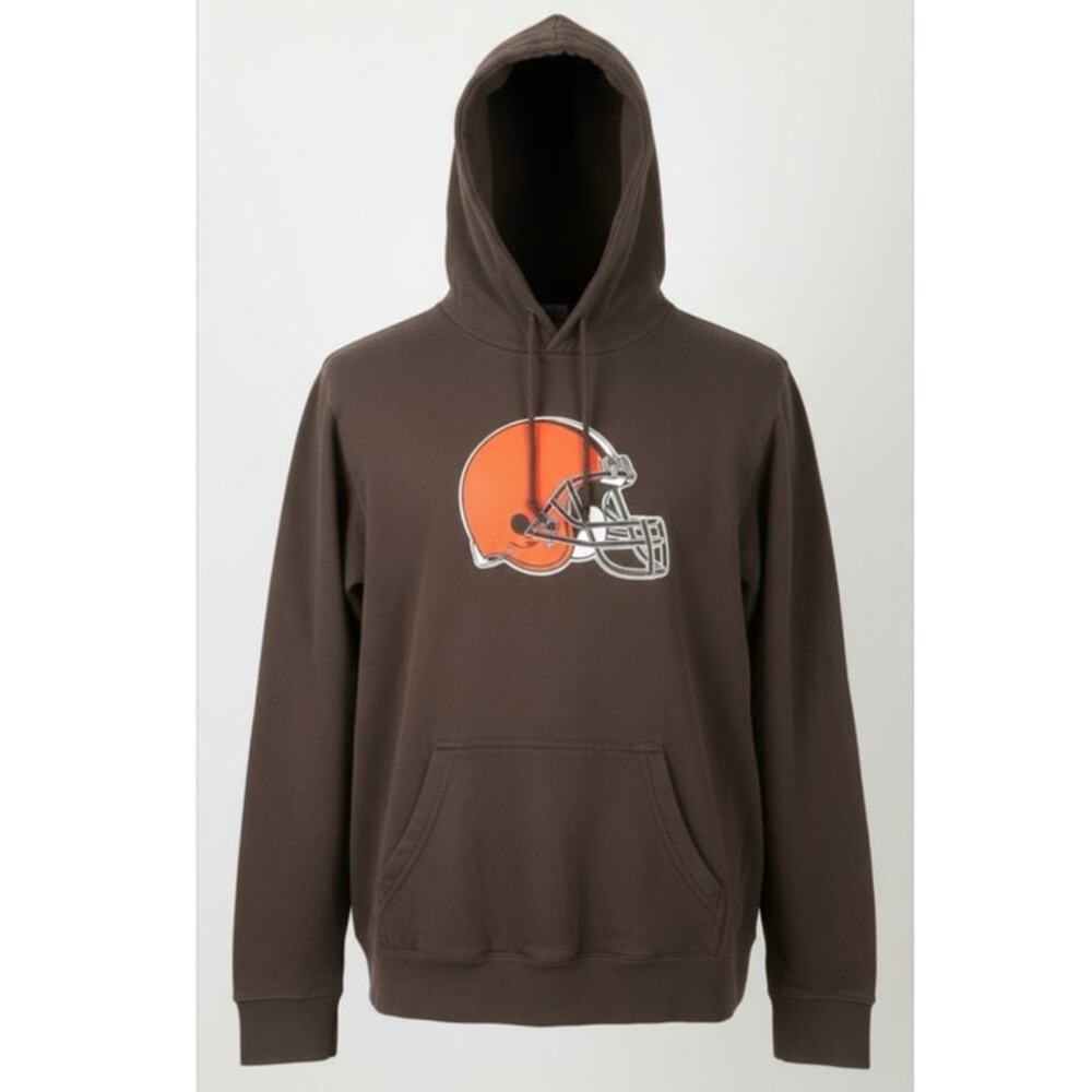 XL Cleveland Browns Hoodie NFL Football Pullover Sweatshirt Brown Orange - Picture 1 of 4